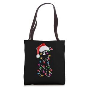 Schnauzer Dog Lights Christmas Matching Family Tote Bag