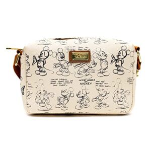Disney Bag, Cross Body, Rectangle, Mickey Mouse Pose Model Sketches, Beige, Vegan Leather