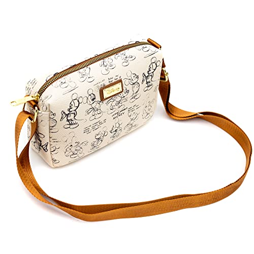Disney Bag, Cross Body, Rectangle, Mickey Mouse Pose Model Sketches, Beige, Vegan Leather | The Storepaperoomates Retail Market - Fast Affordable Shopping