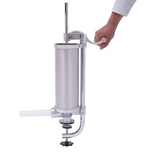 Gdrasuya10 5LBS/2.5L Sausage Stuffer Manual Homemade Sausage Maker Commercial Vertical Meat Filling Kitchen Machine with 4 Size Stuffing Tubes for Making Hot Dog Fast Food Equipment
