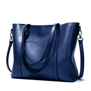 ZOSIVEB Hobo Purses Handbags for Woman Crossbody Large Handbag for Ladies Shoulder Vegan Fashion Leather Tote Bag (Blue)