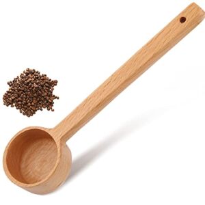 Wooden Coffee Measuring Spoon, Beech Wood Roasting Measuring Cup, Long Handle Coffee Scoop, Milk Powder Spoon, Small Wooden Scoop, Home Kitchen Accessories (Brown)