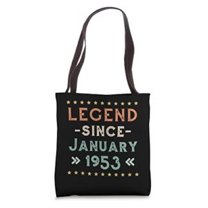 Vintage Legend Since January 1953 Birthday Men Women Tote Bag