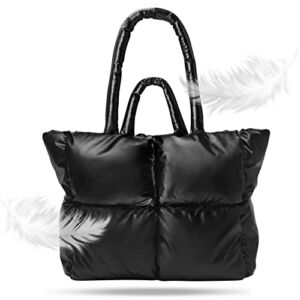 VINMIWE Puffer Tote Bag, Extra Large Luxury Bags for Women Unicloud Puffy Shoulder Quilted Handbag Woven Underarm Designer
