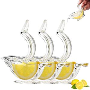 Manual Lemon Juicer, Acrylic Manual Lemon Slice Squeezer,Elegance Bird Shape,Portable Transparent Fruit Juicer,Lemon Squeezer,Hand Juicer for Orange Lemon Lime Pomegranate,Home Kitchen Bar Gadget (3 Pack)