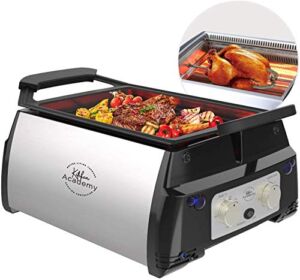 Kitchen Academy Smokeless Indoor Infrared Grill with Multipurpose Removable Countertop,5 in 1 Non-stick Grill for Roast Turkeys Korean Barbecue