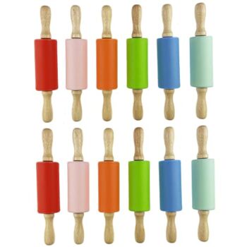 Miokun 12 Pack Small Rolling Pin for Kids, 9 Inch Kids Rolling Pin for Home Kitchen (6 colors) | The Storepaperoomates Retail Market - Fast Affordable Shopping