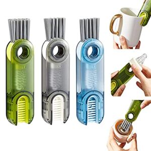 3Pcs 3 in 1 Multipurpose Bottle Gap Cleaner Brush, Multi-Functional Insulation Cup Crevice Cleaning Tools, Mini Silicone Bottle Cup-Holder Cleaner, Home Kitchen Cleaning Tools