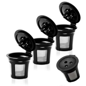 Upgrade 4 Pack K Cup Reusable Pods for Ninja Dual Brew Coffee Maker, Reusable K Pod Permanent K Cups Filters Coffee Accessories Compatible with Ninja Coffee Maker Filter Ninja CFP201&CFP301 DualBrew