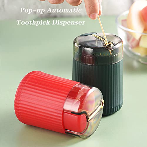 Pop-up Automatic Toothpick Dispenser, Automatic Toothpick Dispenser, Portable Creative Toothpick Holder Dispenser, Automatic Tooth Pick Dispenser for Kitchen Restaurant (Dark Green+ Light Green) | The Storepaperoomates Retail Market - Fast Affordable Shopping