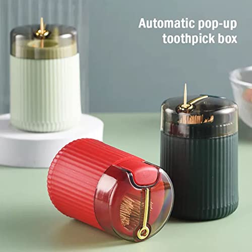 Pop-up Automatic Toothpick Dispenser, Automatic Toothpick Dispenser, Portable Creative Toothpick Holder Dispenser, Automatic Tooth Pick Dispenser for Kitchen Restaurant (Dark Green+ Light Green) | The Storepaperoomates Retail Market - Fast Affordable Shopping