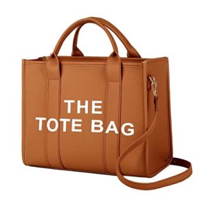 The Tote Bags for Women – Large PU Leather Tote Bag Trendy Travel Tote Bag Handbag Top-Handle Shoulder Crossbody Bags
