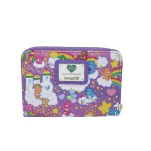 Loungefly Exclusive Care Bears Rainbow All Over Print Zip Around Wallet