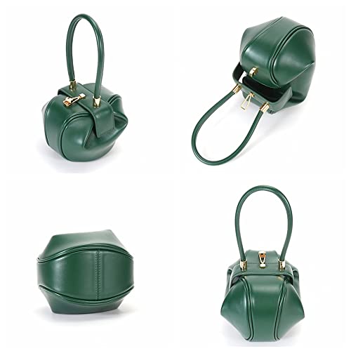 Mn&Sue Fashion Designer Women’s Genuine Leather Top Handle Handbag Evening Bag Party Prom Wedding Purse (Small, Dark Green) | The Storepaperoomates Retail Market - Fast Affordable Shopping