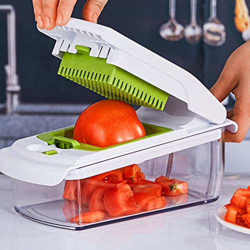 SAVAAL Vegetable Chopper Dicer, Vegetable Cutter Veggie Chopper, Cheese Grater with 4 Blade & Container and a Cleaning Brush, Easy to Use & Keep Clean, for Kitchen, Home, Reastaurant | The Storepaperoomates Retail Market - Fast Affordable Shopping