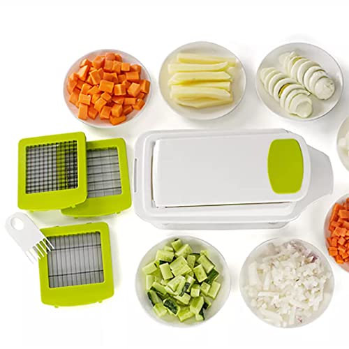 SAVAAL Vegetable Chopper Dicer, Vegetable Cutter Veggie Chopper, Cheese Grater with 4 Blade & Container and a Cleaning Brush, Easy to Use & Keep Clean, for Kitchen, Home, Reastaurant | The Storepaperoomates Retail Market - Fast Affordable Shopping