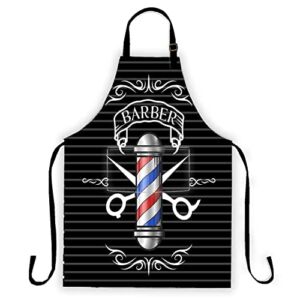 SSCSTS Barber Apron, 26x33in Polyester, Adjustable Neck Strap with 2 Pockets, Man Women Gift Suitable for Home Kitchen Cooking Room Cleaning Gardening Restaurant Waiter WQDWSS34