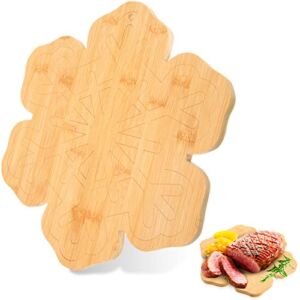 Winter Snowflake Charcuterie Board Bamboo Serving Platter Winter Cutting Board Kitchen Decor Food Cheese Platter for Meat Vegetable Kitchen Decorative Home Christmas Gift, 12 x 11 Inch