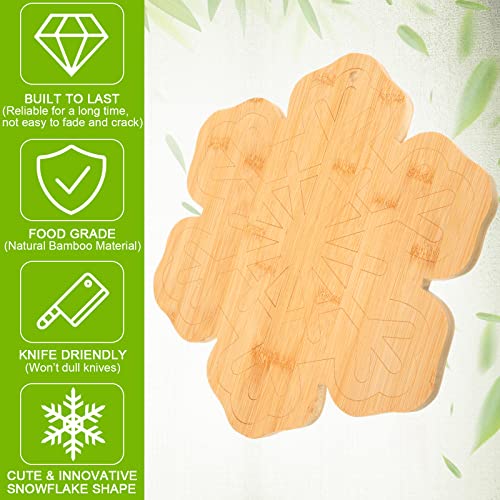 Winter Snowflake Charcuterie Board Bamboo Serving Platter Winter Cutting Board Kitchen Decor Food Cheese Platter for Meat Vegetable Kitchen Decorative Home Christmas Gift, 12 x 11 Inch | The Storepaperoomates Retail Market - Fast Affordable Shopping