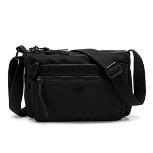 ETidy Casual Nylon Shoulder Bag For Women Waterproof Lightweight Bookbag Crossbody Purse Hobo Bag(Black)