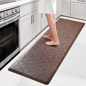 WISELIFE Kitchen Mat Cushioned Anti Fatigue Floor Mat,17.3″x60″, Thick Non Slip Waterproof Kitchen Rugs and Mats,Heavy Duty Foam Standing Mat for Kitchen,Floor,Home,Office,Desk,Sink,Laundry, Brown
