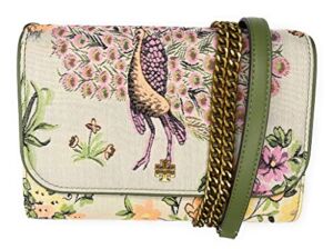 Tory Burch Emerson Brocade Chain Wallet 140941 Mint Winter Sage Floral 320 One Size