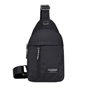 Large Capacity Fashion Chest Bag Crossbody Shoulder Strap Waterproof With Headphone Hole Outdoor Travel Bag