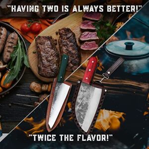 Almazan® Kitchen Hood Series 2 pcs Knife Gift Set for Holidays Best Gift for Home Kitchen, Gift For Chefs, Holiday Knife Gift, Kitchen Knife Gift, Gift For Professional Chef, Full Tang Chef Knife Set