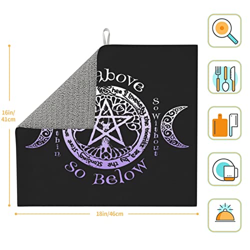 showmedesign Dish Drying Mat for Kitchen Counter Wiccan Pagan Witch Dishes Drainer Pads Absorbent Reversible Tableware Mat with Hanging Loop | The Storepaperoomates Retail Market - Fast Affordable Shopping