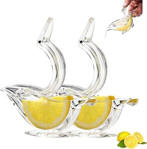 Bird Lemon Squeezer,Portable Clear Lemon Squeezer,Acrylic Manual Lemon Slice Squeezer,Hand Juicer for Orange Lemon Lime Pomegranate，Lemon Slice Squeezer for Squeezing Lemon Juice,Home Kitchen Bar Gadget