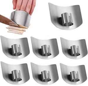 6 Pcs Finger Guards for Cutting, Finger Protector for Cutting Food, Stainless Steel Finger Guard for Cutting Vegetables, Finger Protectors for Dicing and Slicing (Single Finger)