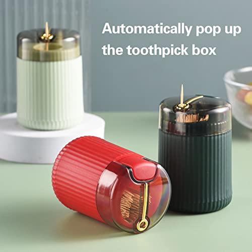 INXKED Pop-up Automatic Toothpick Dispenser, 2023 New Toothpick Holder Dispenser, Auto Toothpick Dispenser, Automatic Toothpick Dispenser for Kitchen Restaurant (Dark Green) | The Storepaperoomates Retail Market - Fast Affordable Shopping