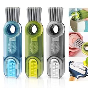 3PCS 3 in 1 Cup Lid Cleaning Brush, Multipurpose Bottle Gap Cleaner Brush, Bottle Washing Tool Set, Cleaning Brush for Bottle Cup Cover Crevice, Home Kitchen Cleaning Tools, Water Bottle