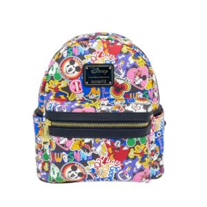 Loungefly Exclusive Disney Stickers All Over Print Double Strap Shoulder Bag