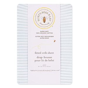 Burt’s Bees Baby – Fitted Crib Sheet, Solid Color, 100% Organic Cotton Crib for Standard Crib and Toddler Mattresses