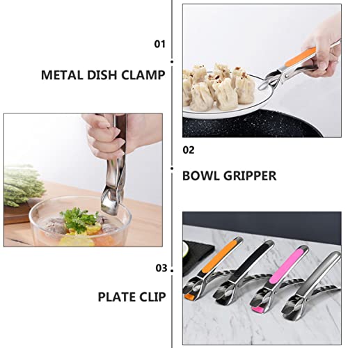 BESTonZON 4 pcs Lifter Crockery Gripper Heavy Duty Pan Home Clamps Food Stainless Hot Picker Dish Non Fryer Practical Pot for Scald Grippers Lifters Moving Anti- Clips Kitchen Steel Plates | The Storepaperoomates Retail Market - Fast Affordable Shopping