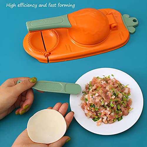 Household Dumplings Kitchen Artifact Pressing Dumpling Skin Artifact Manual Pressing Dough Tool 2 in 1 Mould Manual Skin Press (Green) | The Storepaperoomates Retail Market - Fast Affordable Shopping