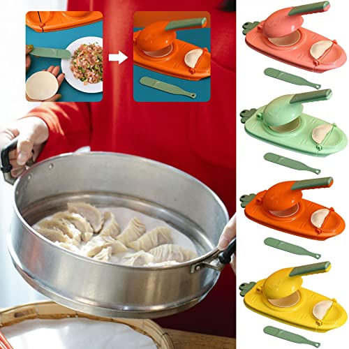 Household Dumplings Kitchen Artifact Pressing Dumpling Skin Artifact Manual Pressing Dough Tool 2 in 1 Mould Manual Skin Press (Green) | The Storepaperoomates Retail Market - Fast Affordable Shopping