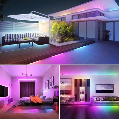 LED Strip Lights 32.8ft Led Music Sync Color Changing LED Light Strips Kit with 44 Keys Ir Remote, Waterproof Led Room Lights for Bedroom, 5050 RGB IC Led Lights for Bedroom, Kitchen, Home Decoration | The Storepaperoomates Retail Market - Fast Affordable Shopping