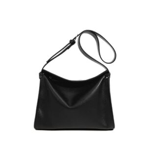 KKP Soft Leather Tote Bag Casual Large Shoulder Bag Simple Crossbody Women’s Bag(Black)