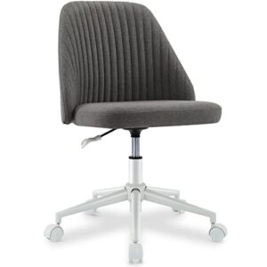 Office Chair Cute Desk Chair Modern Vanity Chair Home Office Desk Chairs with Wheels, Mid Back Fabric Computer Chair Armless Rolling Task Chair for Small Space
