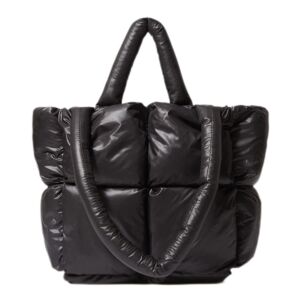 Trendy Puffer Tote Bag, Lightweight Padding Shoulder Bag, Winter Shoulder Bag (Black)