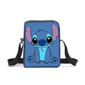 G-Ahora Stitch Wallet With Lanyard Cartoon Ohana Stitch Lilo PU Crossbody Bags Cell Phone Purse Coin Pouch for Girls Women (PH-Stitch C)