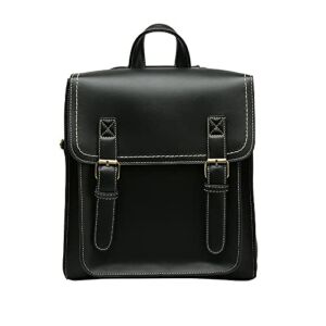 Yoniza Wednesday Addams Backpack Vintage Black Leather Backpack Durable Wednesday Backpack Adjustable Backpack For Women