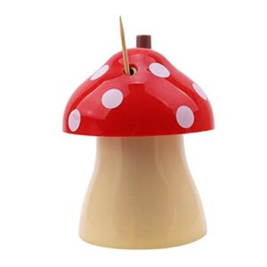 CHENHN Cute Mushroom Toothpick Holder Dispenser Creative Pressing Toothpick Box Container for Home Kitchen Restaurant(Red)