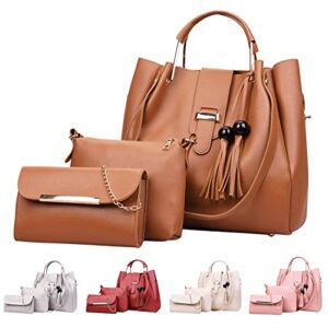 Crossbody Bags for Women Fashion Upgrade 3pcs Set Crossbody Bag Handbags Wallet Tote Bag Shoulder Bag Satchel