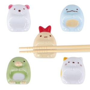 Roffatide Anime Sumikko Gurashi Chopsticks Rest Set of 5 Ceramic Chopsticks Holder Spoon Stand Fork Holder Home Kitchen Gift