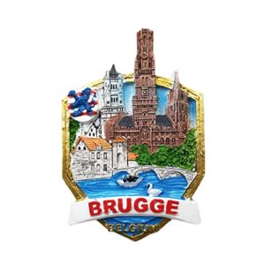 Bruges Belgium 3D Fridge Magnet Souvenir Gift,Resin Handmade Brugge Refrigerator Magnet Home & Kitchen Decoration Collection