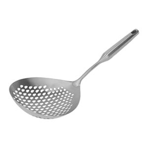 Mumusuki Slotted Spoon, Stainless Steel Strainer Ladle Cooking Deep Frying Metal Skimmer Spider with Long Handle Home Kitchen Cooking Colander Spoon(Silver)