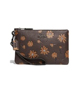 COACH Floral Printed Leather Small Wristlet Multi One Size